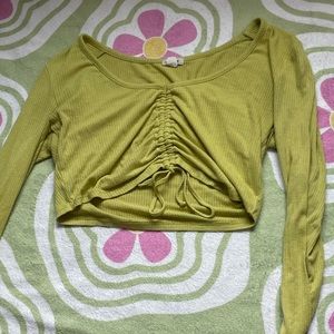 Long sleeve green crop top